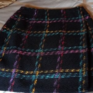 Acrylic & wool plaid wrap skirt. Waist to hem 2